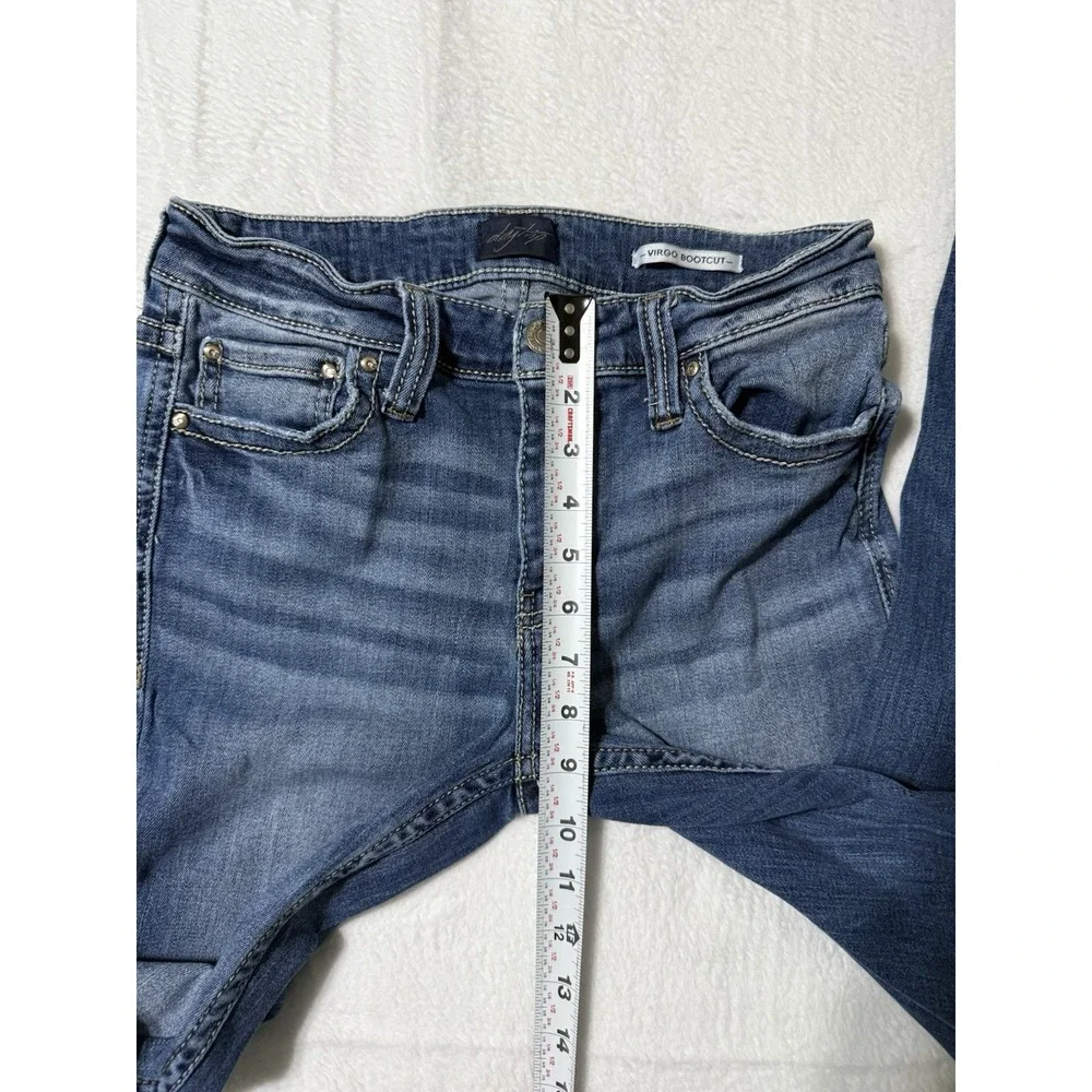 Daytrip Womens 28‎ Virgo Bootcut Jeans Blue Stitch Medium Wash Denim 28x29.5
